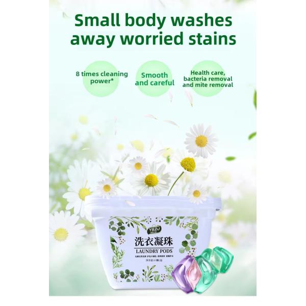 Large 25g Laundry Fragrance Beads Three-Chamber OEM/ODM Detergent Pods For Apparel Gel Shape