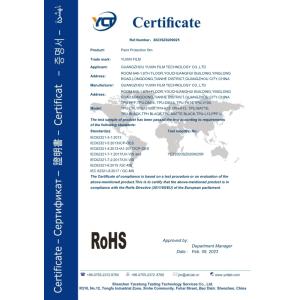 Guangzhou Yuxin Film Technology Co., Ltd. Certifications