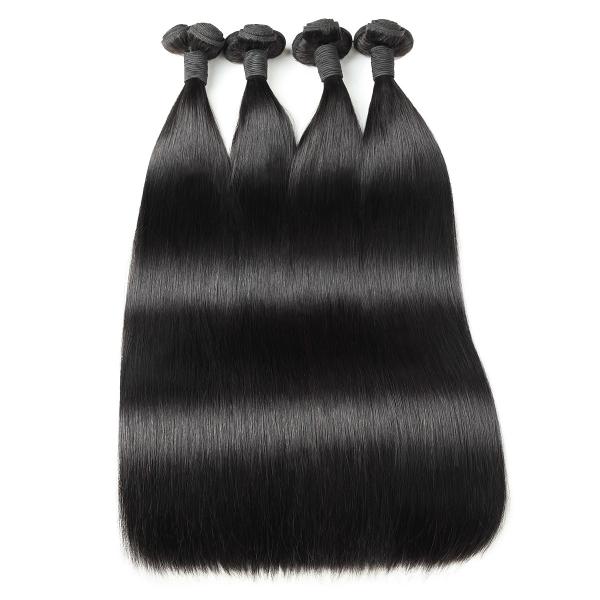 100g 8A Single Drawn Yaki Straight Human Hair Bundles With Closure Tangle Free
