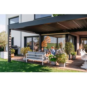 Outdoor Waterproof Aluminium Bioclimatic Pergola Cover Aluminum Louvered Pergola
