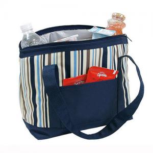 Cheap Multifunctional Canvas Cooler Tote Bag Light Blue Convenient Outside Pocket wholesale