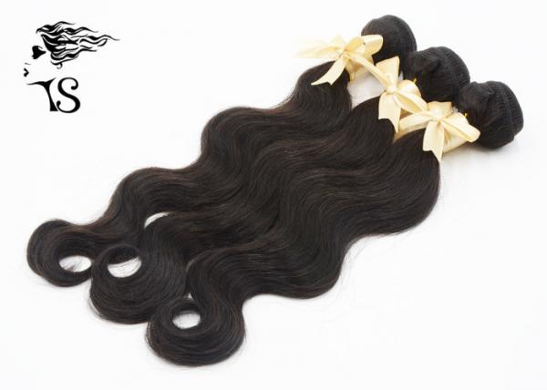 Quality Black Unprocessed Human Hair Weave , 100% Peruvian Body Wave Hair Bundles for sale