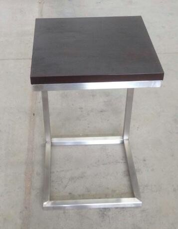 solid wood top stainless steel metal side table/End table/coffee table for hotel furniture TA-0080