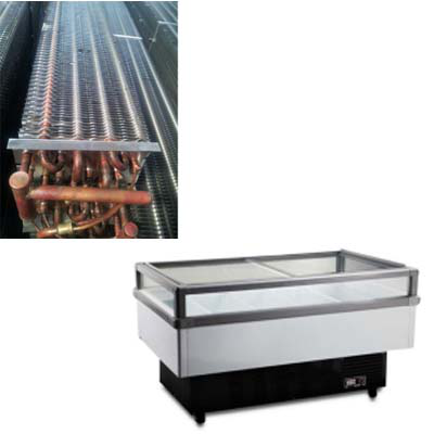 Island Freezer Air Cooled Evaporator Coils Hydrophilic