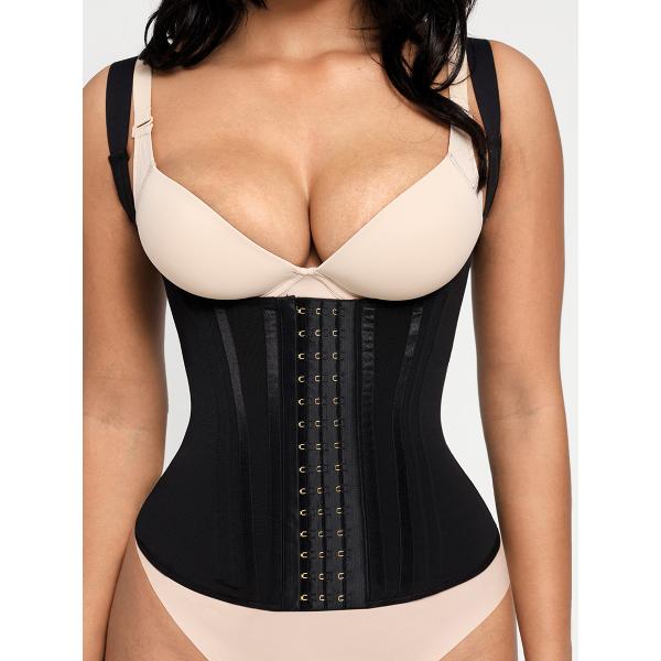 15 Built-In Steel Bone Girdle Body Shaper Vest for Women's U-Shaped Chest Support