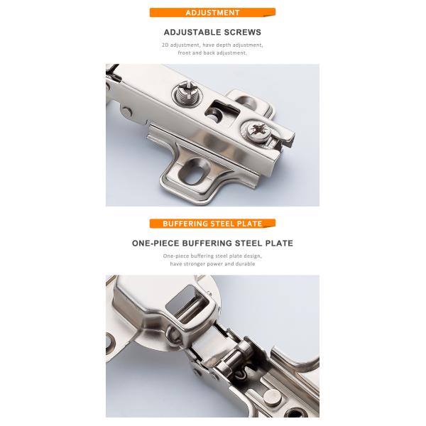 Two Hole Stainless Steel 201 Overlay Cabinet Hinges 11.5mm Depth