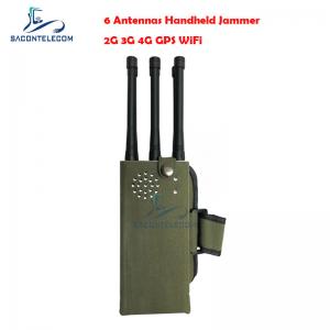 Cheap 6 Bands Cell Phone GPS Jammer Blocker 30m Radius Pocket Bluetooth Signal Jammer wholesale