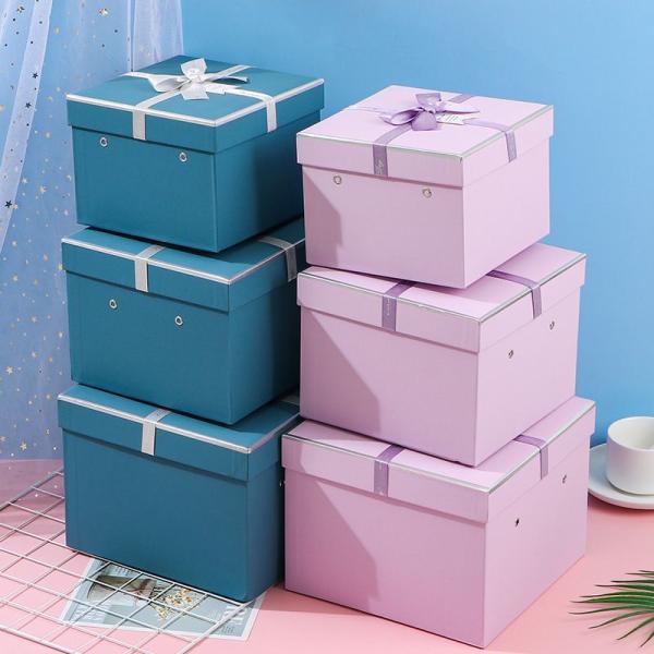 Fashionable Custom Logo Packaging Boxes with Ribbon Bow-Tie and Paper Carton