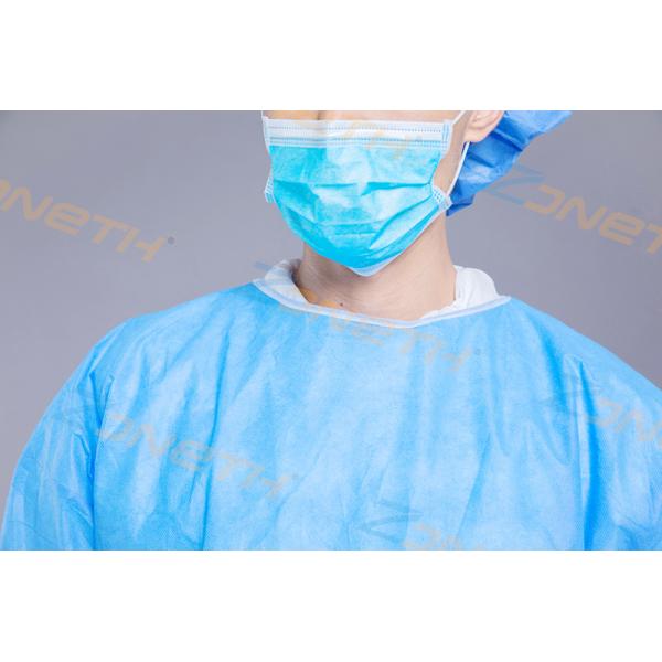45g SMMS AAMI LEVEL 2 Disposable Blue Isolation Gowns