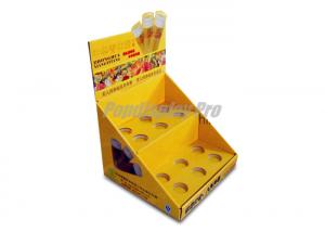 China Yellow Counter Top Cardboard Candy Display Recycled With 12 Round Dividers on sale