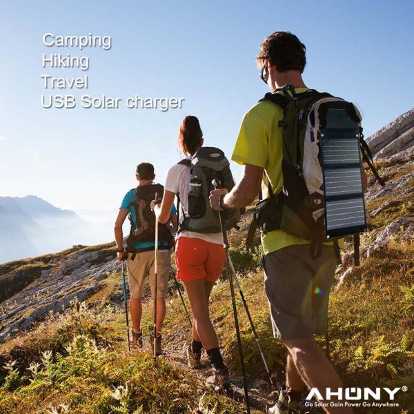 Foldable 22w Solar Panel IPX4 Waterproof Dual USB Solar Charger For Camp Hike RV