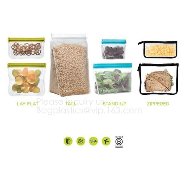 Reusable Silicone Food Storage Bag Washable Silicone Fresh Bag for Fruits Vegetables Meat Preservation bagplastics bagea