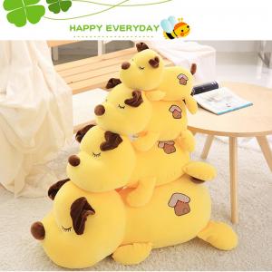 China Kids Cute Dog Plush Pillow , Yellow Color Plush Puppy Pillow 33 - 90CM on sale