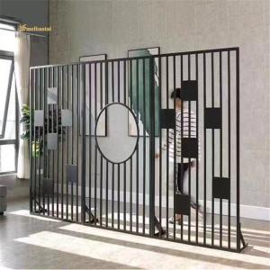Hairline Metal Black Frame Room Dividers PVD Coated DIN Standard