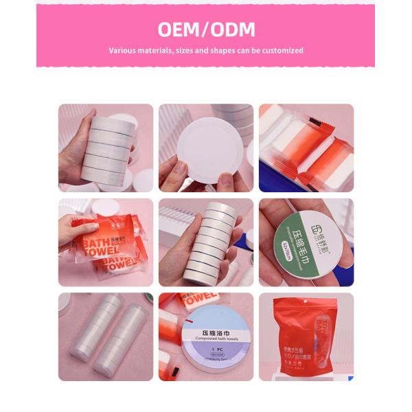 OEM ODM Disposable Compressed Face Towel Nonwoven Bamboo Viscose