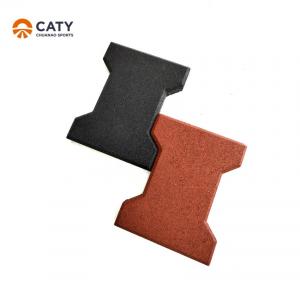 China Non Slip Interlocking Rubber Pavers Recycled Durable For Stable Footpaths on sale