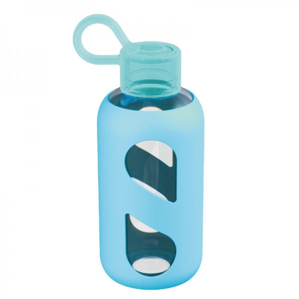 Reusable Glass Silicone Water Bottle / Tritan Sports Water Bottle Wtih Silicone Sleeve