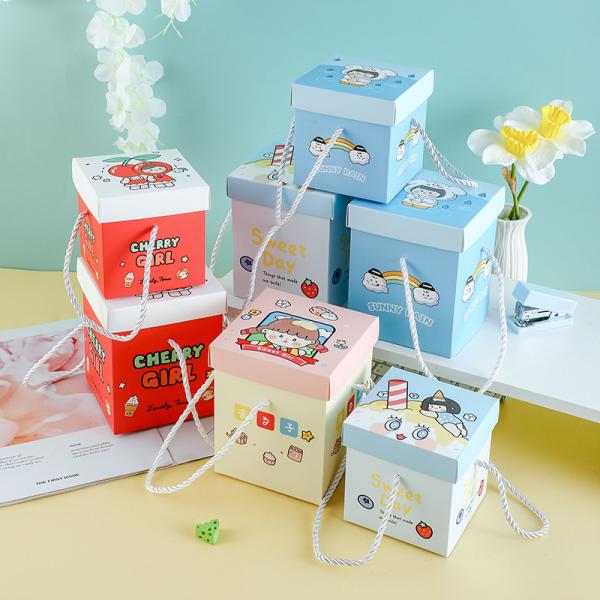 Surprise Portable Printed Mailer Boxes Christmas Apple Box 9.8 X 9.8 X 10cm