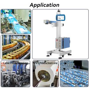 50W 100W Flying Fiber Laser Marking Machine For Stainless Steel / Medical