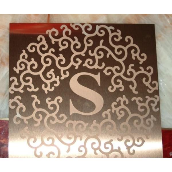 304 Etched Golden Mirror Stainless Steel Sheet For Wall Decorations