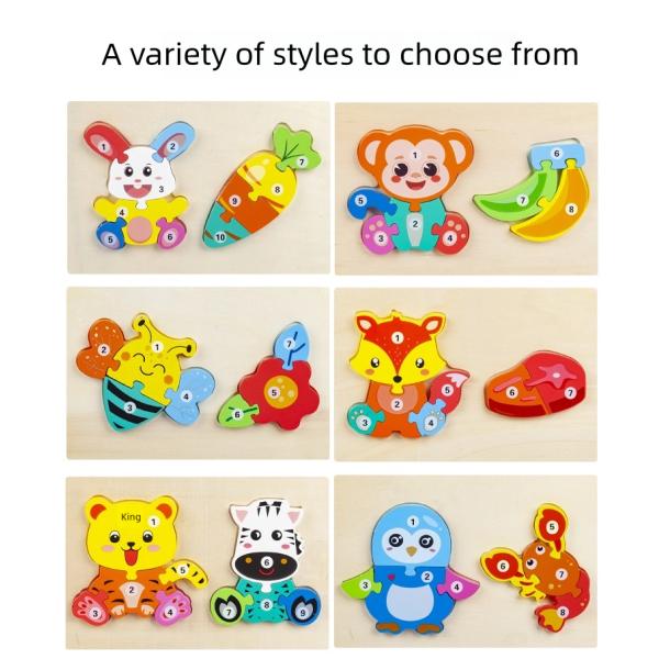 Wooden 3D Wholesale Customized Animal Food Chain Early Education Puzzle