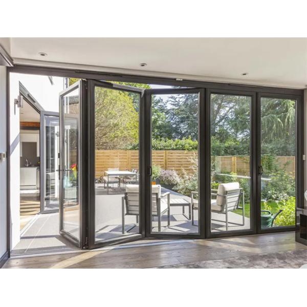 Aluminum Alloy Bifold Doors Modern Style And Custom-Built With Triplex Glass Upgrade