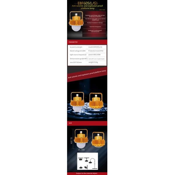 Energy Saving WF2 LED Explosion Proof Lighting 800W Environmental Friendly