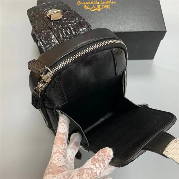 Authentic Real Crocodile Skin Men's Casual Chest Bag Small Travel Purse Genuine Exotic Alligator Leather Male Cross Bag