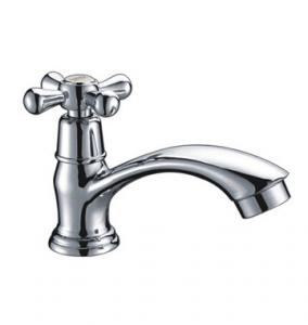 China Chrome Kitchen Wash Basin Tap Faucets , Ceramic Polished Brass Single Lever Basin Mixer on sale