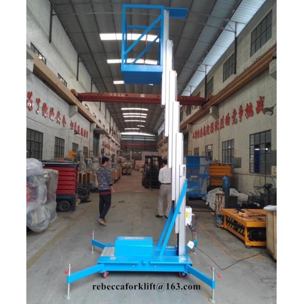 Aluminum Single Mast Aerial Work Platform 125kg 6m With Overload Safety Protection
