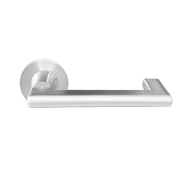 Flat door handle set with optimized door lever for commcercial application