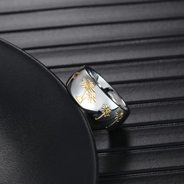 Minimalist Stainless Steel Ring Jewelry Fashion Classic Round Engagement Ring