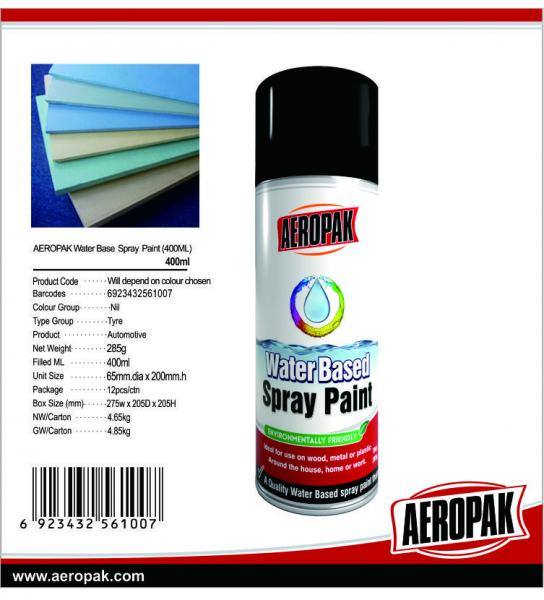 Quality AQ Water Based Color Aerosol Spray Paint 400ml Low VOC Coatings Eco - Friendly for sale