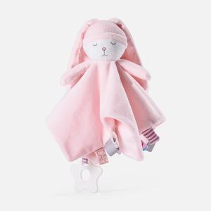 Skin Friendly Baby Security Blanket 50x70cm With Animal Plush Toy
