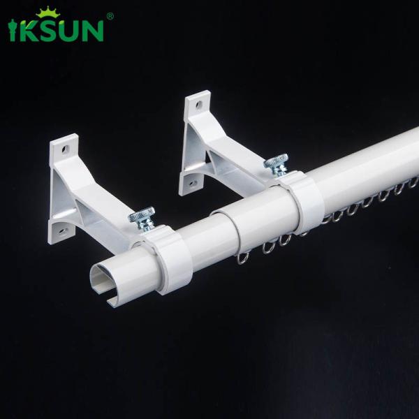 1 Set Side Wall Mount Curtain Rod Extendable Adjustable Double Drapery Rod Set