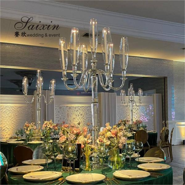 20ft Acrylic Wedding Backdrop Decoration Centerpieces Beautiful Event Gold Mirror Plastic Money Boxes