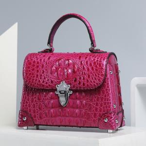 Cheap Fashion Designer Genuine Crocodile Skin Female Small Purse Studs Handbag Exotic Alligator Leather Lady Shoulder Bag wholesale
