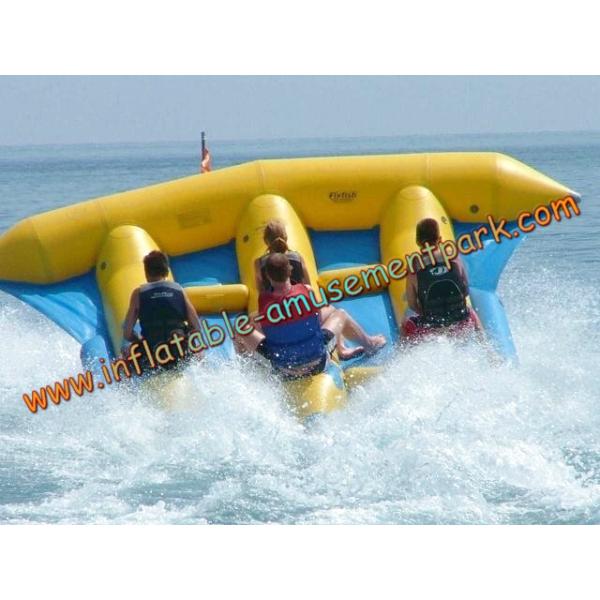 Yellow Inflatable Boat Toys , Inflatable Flyfish Boat Towable 4m x 4m