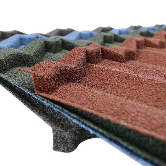 1340*420 AZ120 Galvalume Modern Classic Roof Weather Resistant Roofing Material Bevel Edge Tile Stone Coated Metal Tiles