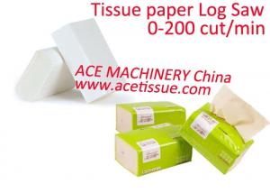 China Fully Automatic Plc Tissue Paper Cutting Machine Speed 200 Cut Per Minute on sale