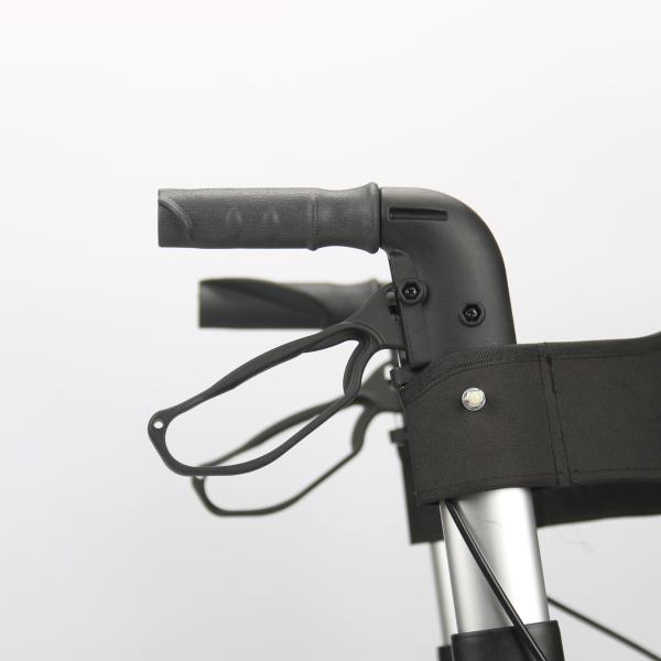 Foldable Aluminum Shopping Walker Walking Aid With Bag Crutch Place Holder Wire Brake Handle