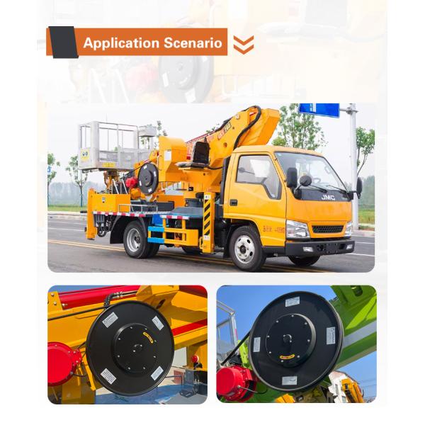 Customized Length Electric Spring Driven High Pressure Hydraulic Hose Reel 1/4" Diameter Air Oil Double Hose for Forklift