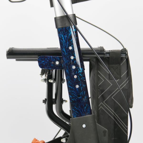 Foldable Aluminum Shopping Walker Walking Aid With Bag Crutch Place Holder Wire Brake Handle