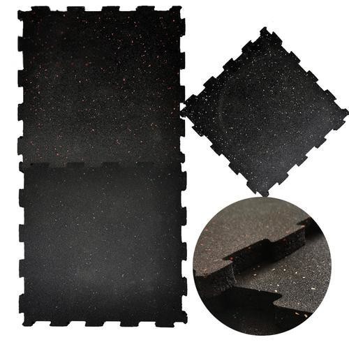 Puzzle Edge Rubber Interlocking Floor Tiles Red / Blue Composite Rubber Flooring