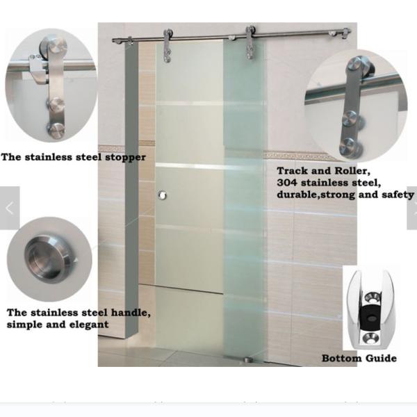 Customized Interior Barn Door Kit Stainless Steel For Glass Doors