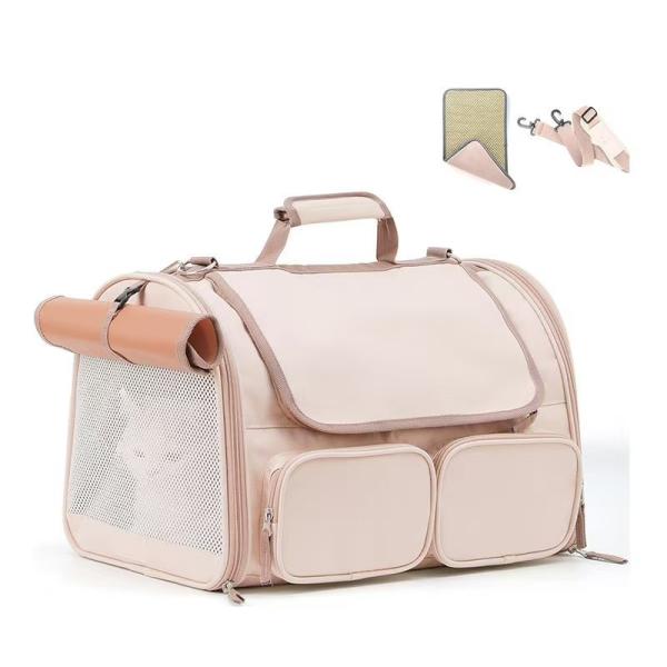 Polyester Lining Self-lock Zippers Cat Small Dog Carriers-Suitcase Set for Convenient Pet Travel