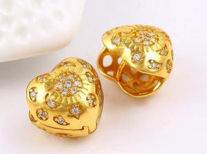 Cheap wholesale 24K Gold plated fashion jewelry, heart shaped stud earrings for women wholesale
