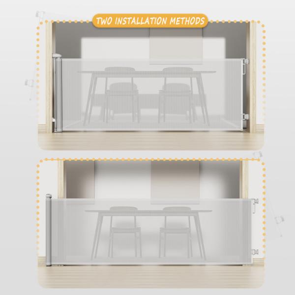 Large Straight Body Stair Retractable Safety Door With 500cm Mesh Sliding Safety Gate