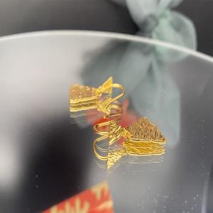 Cheap Fashionable Small Gold Plumeria Earrings wholesale