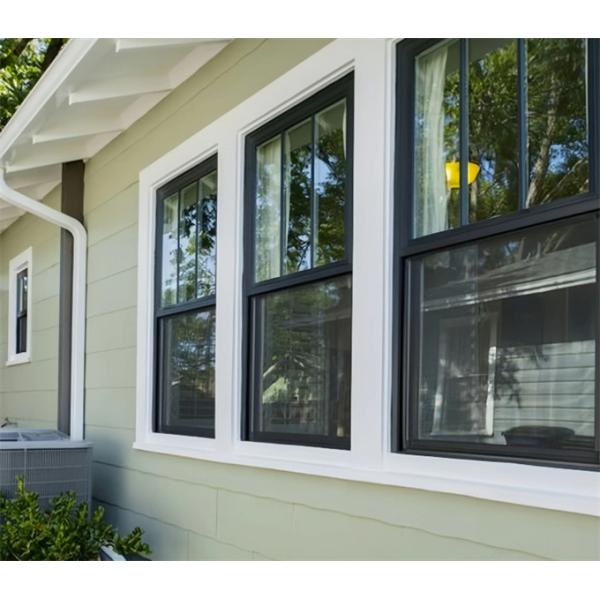 Aluminum Glass Automatic Vertical Sliding Double Hung Windows For Hanging Curtain Type